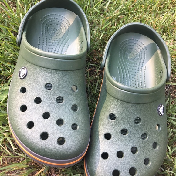 forest green crocs